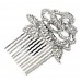 Wedding Hair Comb – Bridal Hair Combs & Clips w/ Austrian Crystal Stones Rose - HCB-ROSE-10A